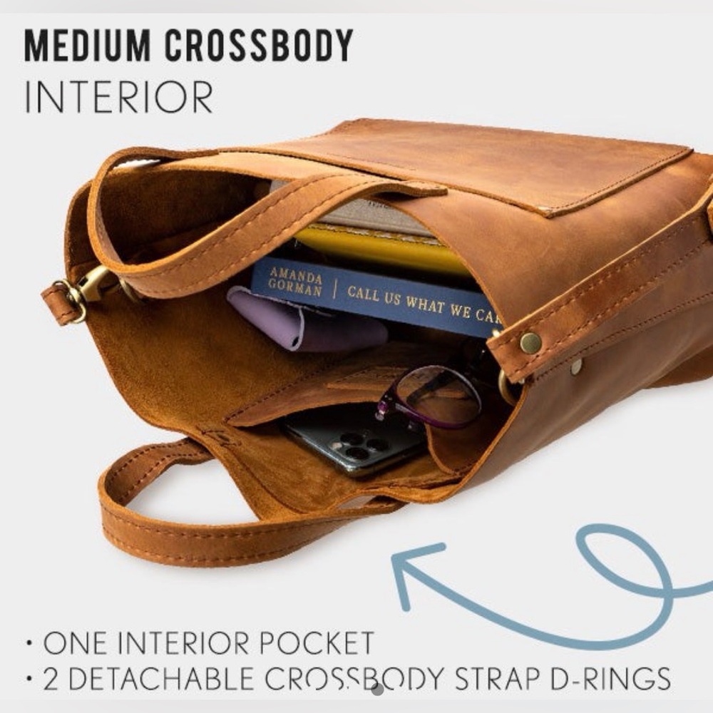 Portland Leather Goods Medium Crossbody Tote - Picture 7 of 9